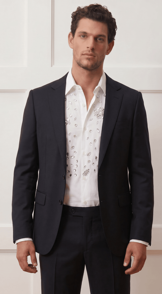Embellished Statement White Cocktail Shirt | The Gala Edition