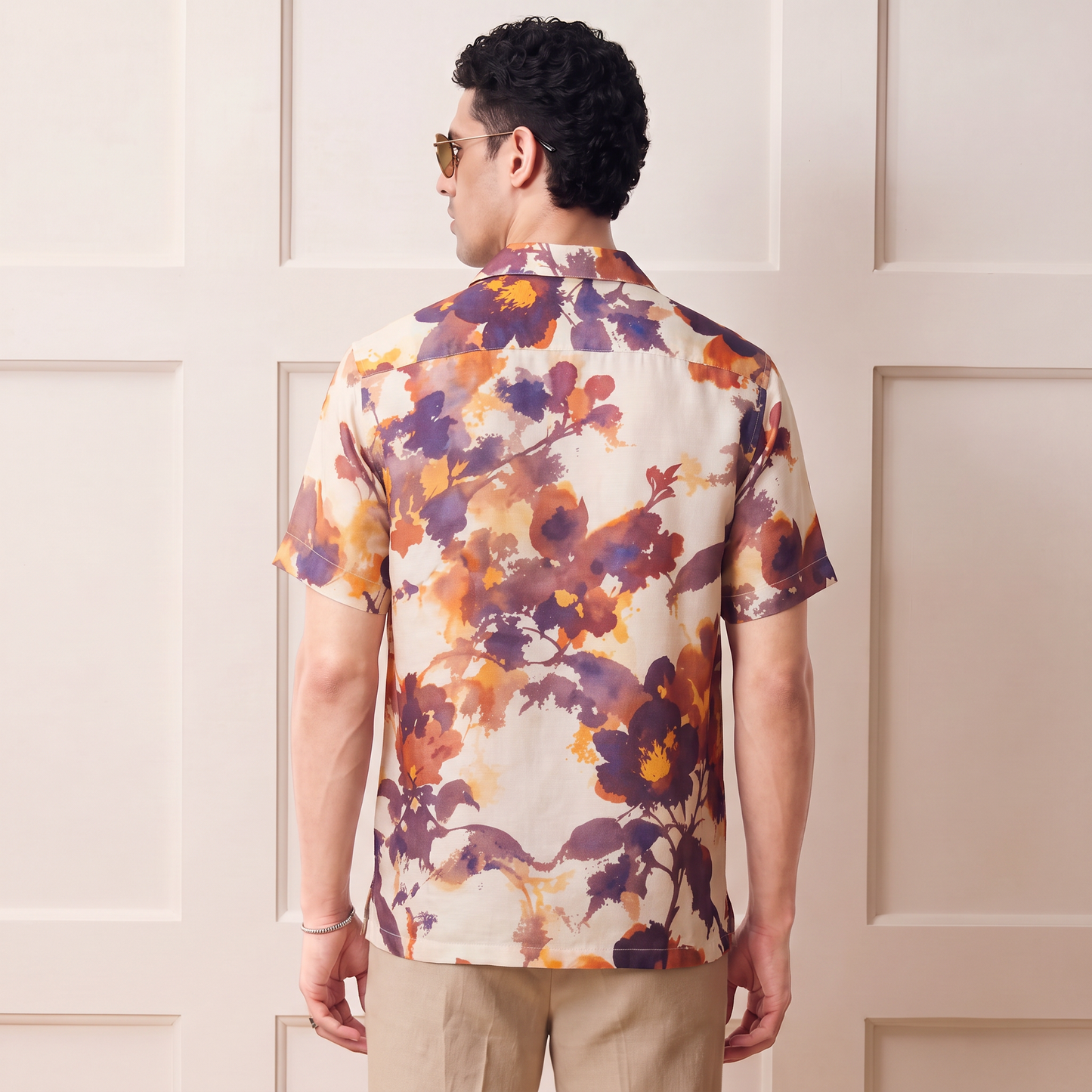 Kyoto Inspired Linen Satin Cuban Shirt| The Prive' Edition