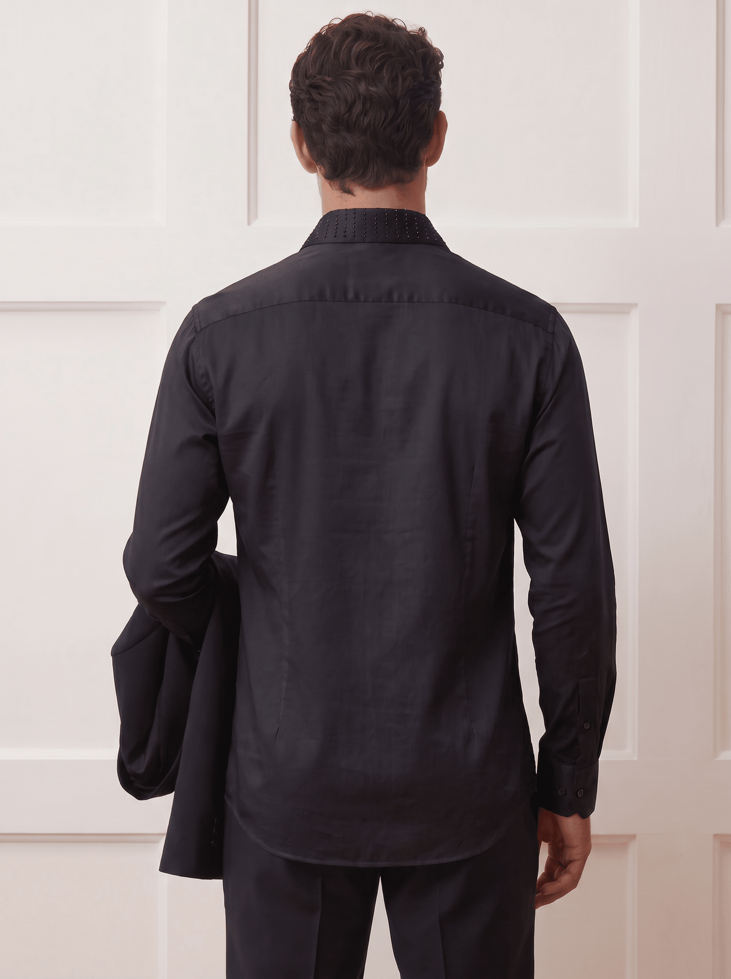 Embellished Modal Shirt With Fluid Drape | The Gala Edition
