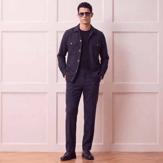 Lurex-Stripe Shacket | The Privé Edition
