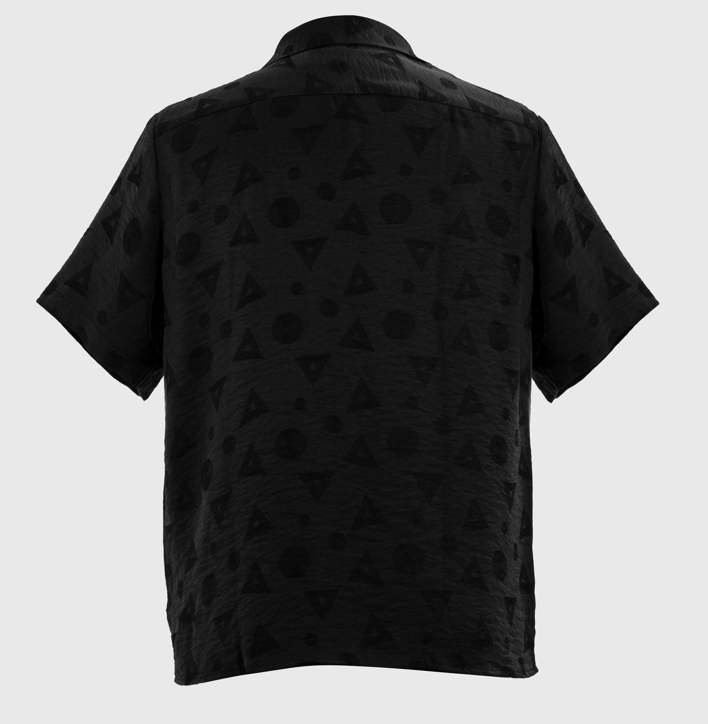 Midnight Geo Texture: A Fluid Viscose Relaxed Jacquard Shirt| The Privé Edition