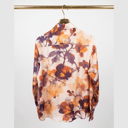 Floral Print Linen Blend Shirt| The Matinee Edition