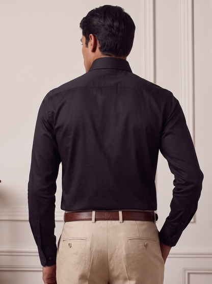 One Piece Collar Cotton Satin Shirt | The Old Money Edition 