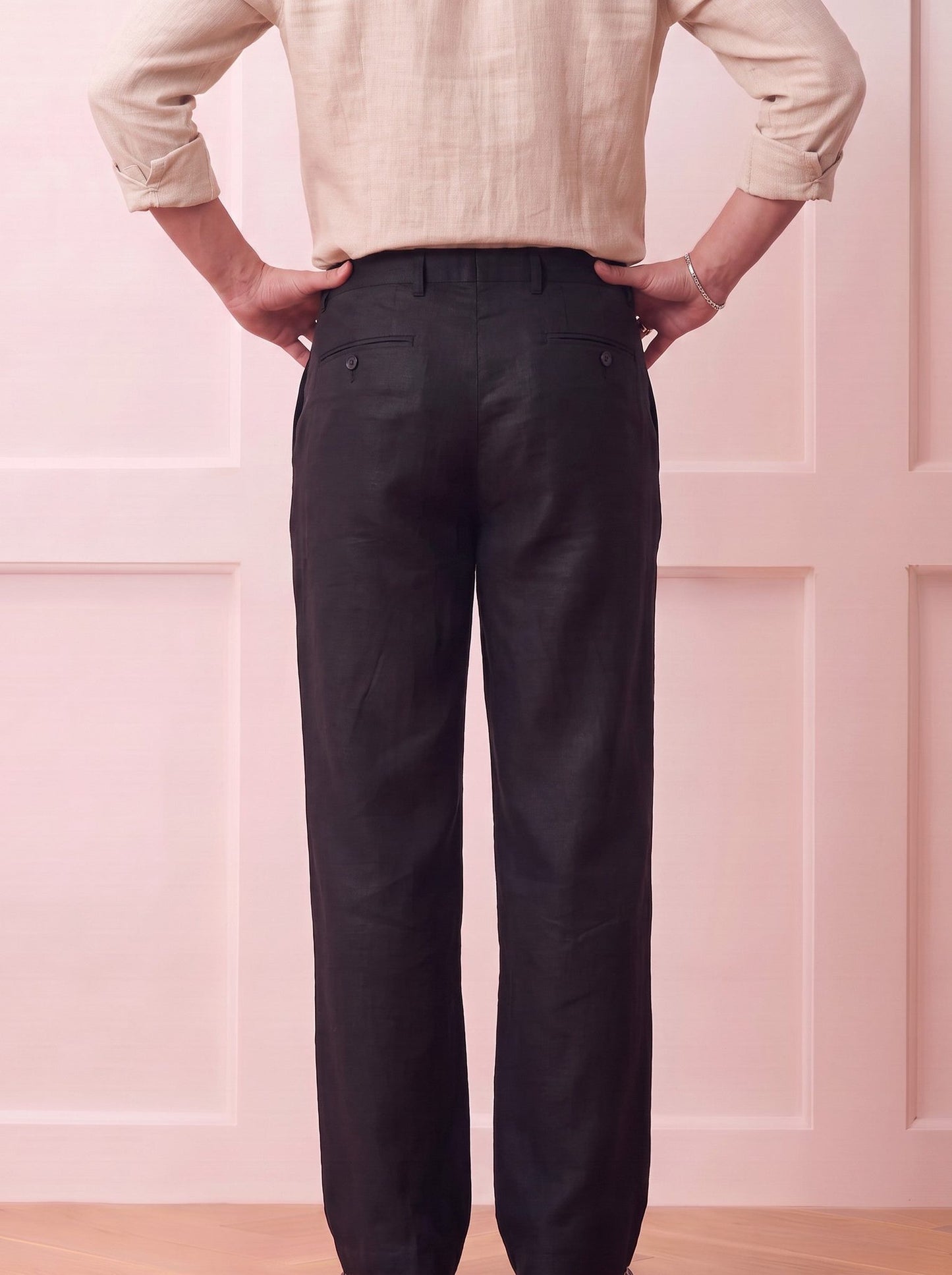 Sculpted Ease: The Fluid Lyocell-Linen Trouser| The Privé Edition