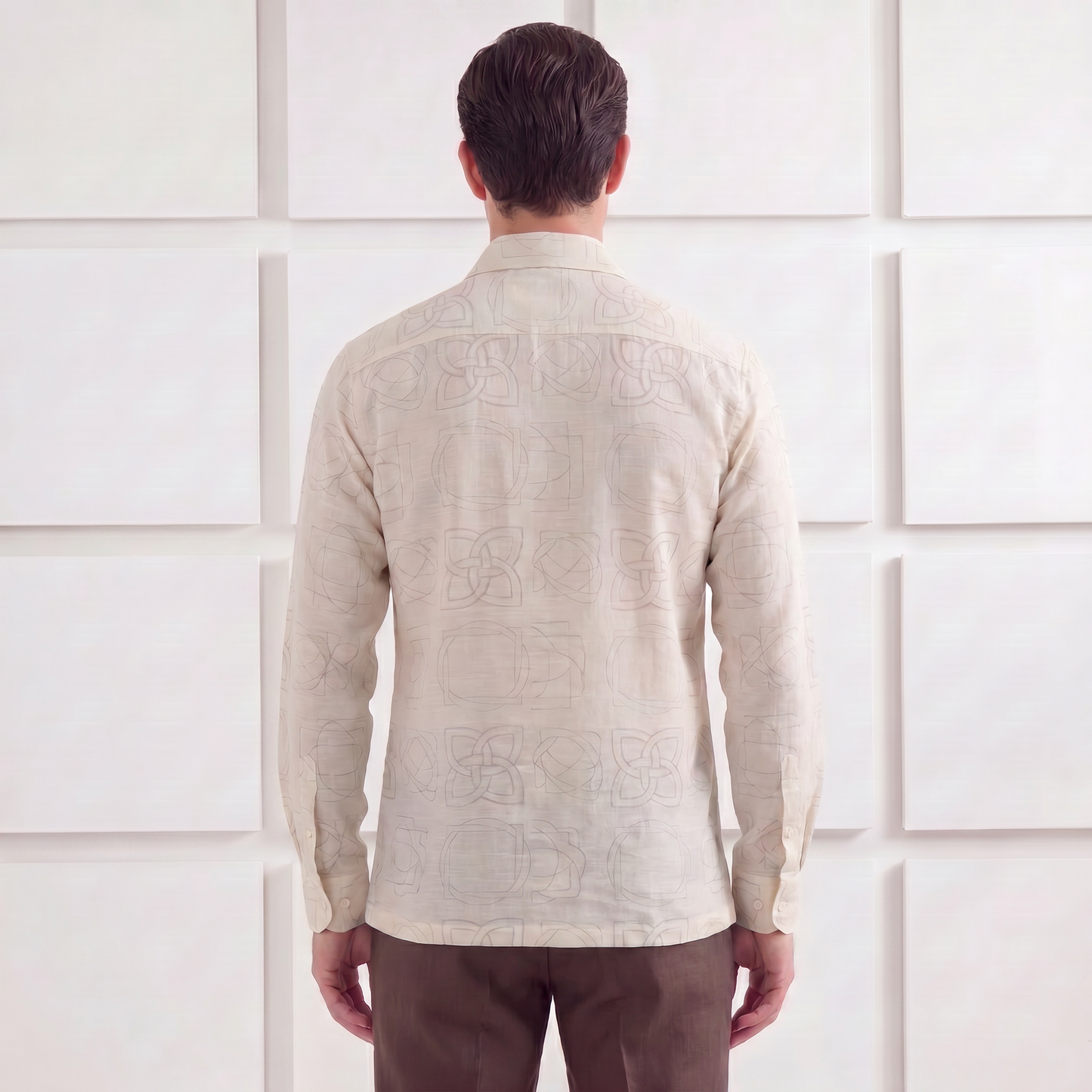 Signature Celtic Knot Print Linen Blend Shirt| The Heritage Edition