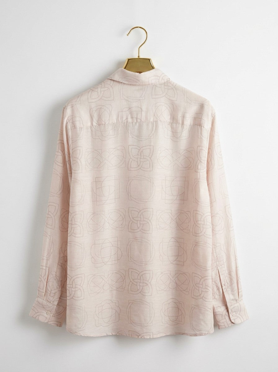Signature Print Linen Satin Shirt| The Heritage Edition