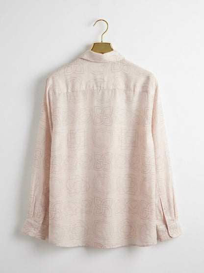 Signature Print Linen Satin Shirt| The Heritage Edition