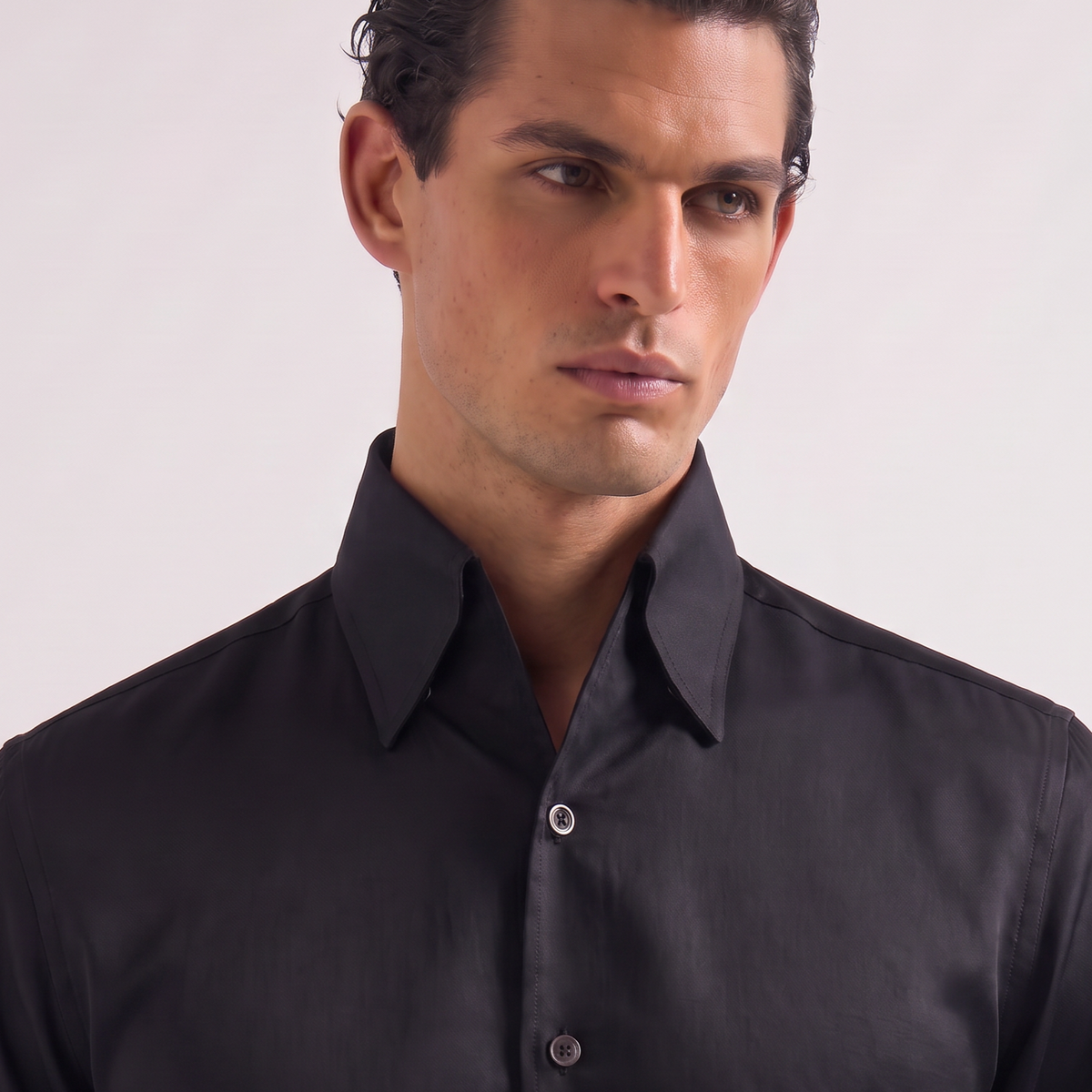 Black Cooper Collar Sartorial Shirt