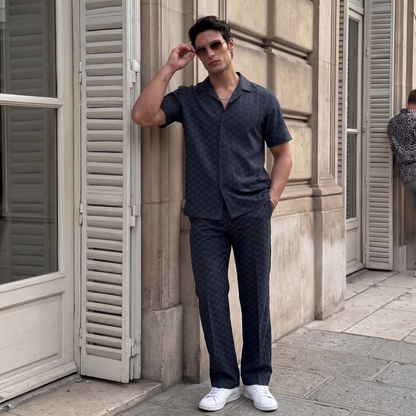 Textured-Weave Relaxed Trousers| The Privé Edition