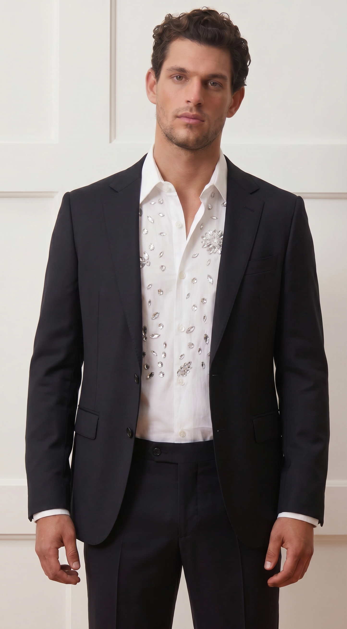 Embellished Statement White Cocktail Shirt | The Gala Edition