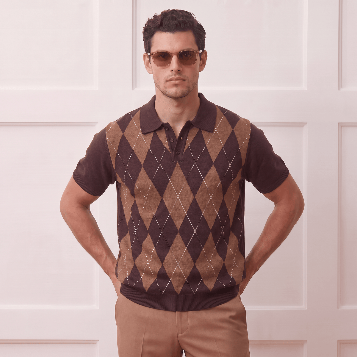 Textured Slim Fit Flat Knit Polo: The Matinée Edition