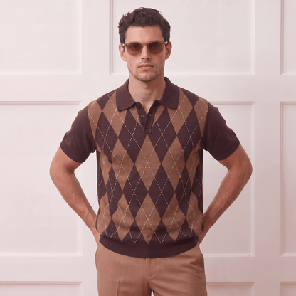 Textured Slim Fit Flat Knit Polo: The Matinée Edition
