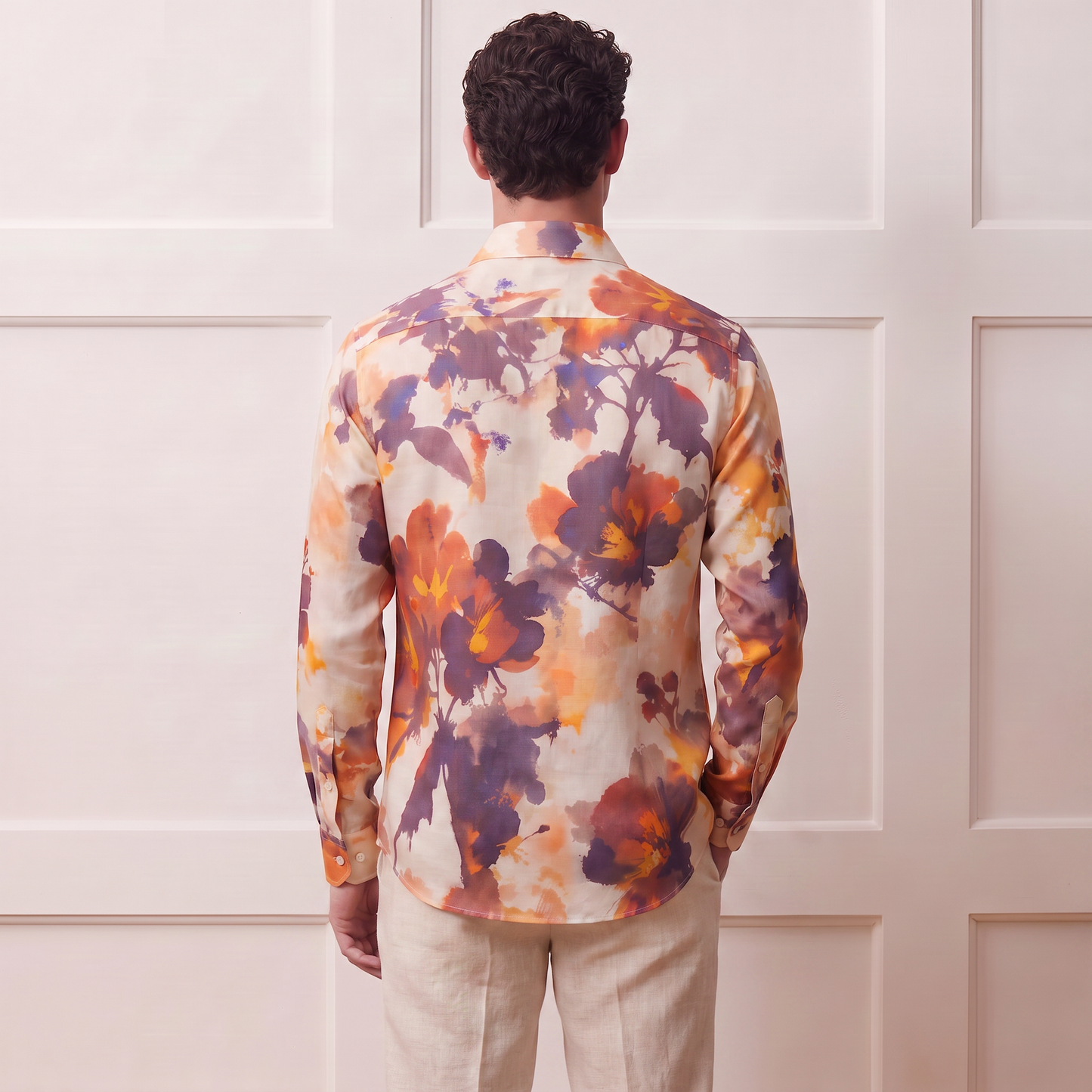 Linen satin Blend Shirt in Kyoto Print | The Matinee Edition