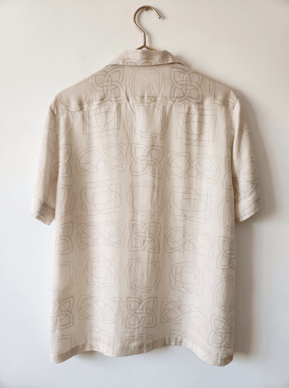 Celtic Knot Signature Print Linen Satin Cuban Shirt| The Heritage Edition