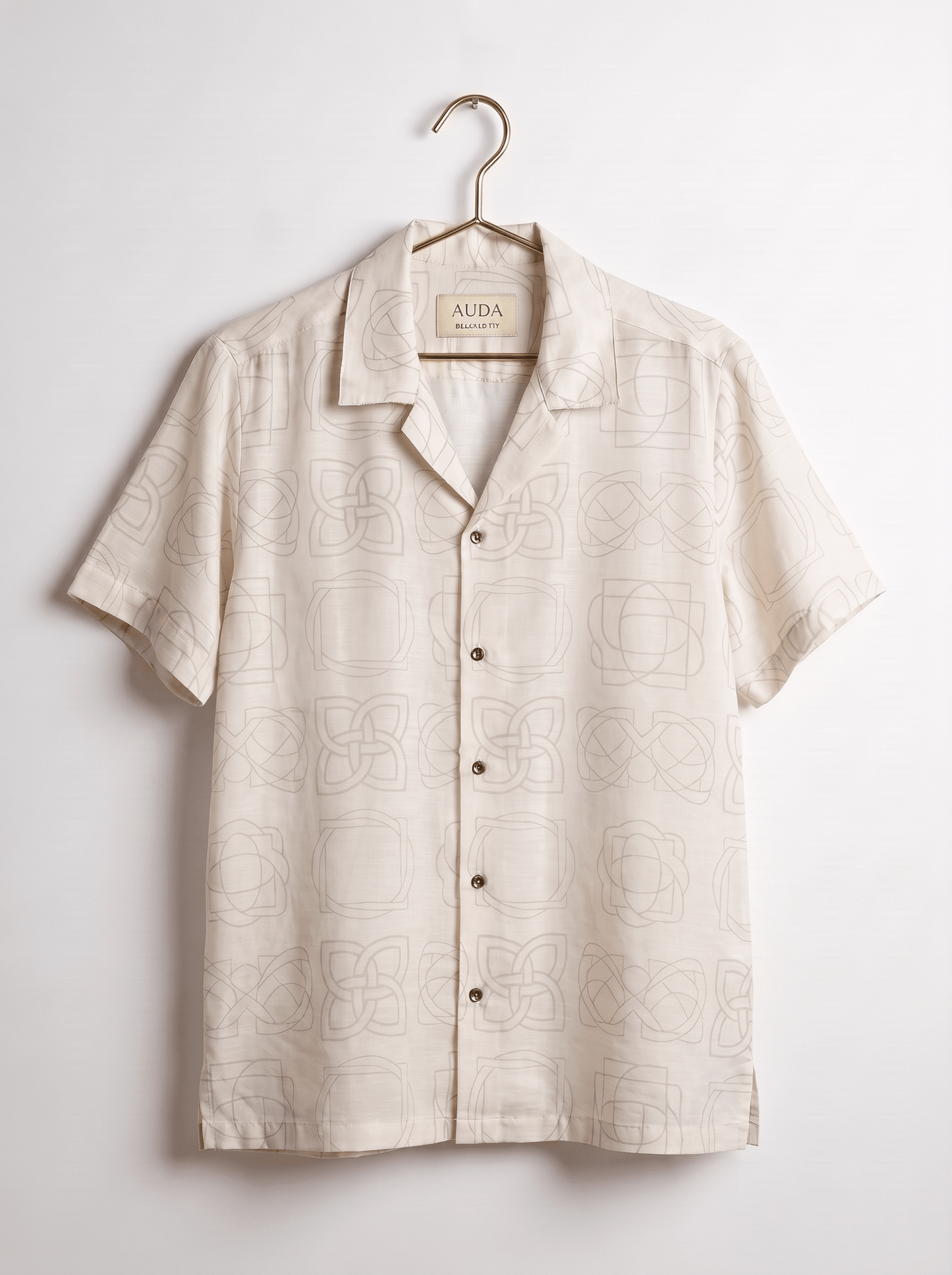 Celtic Knot Signature Print Linen Satin Cuban Shirt| The Heritage Edition