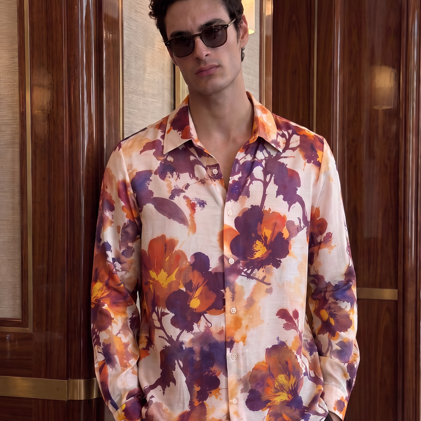 Floral Print Linen Blend Shirt| The Matinee Edition