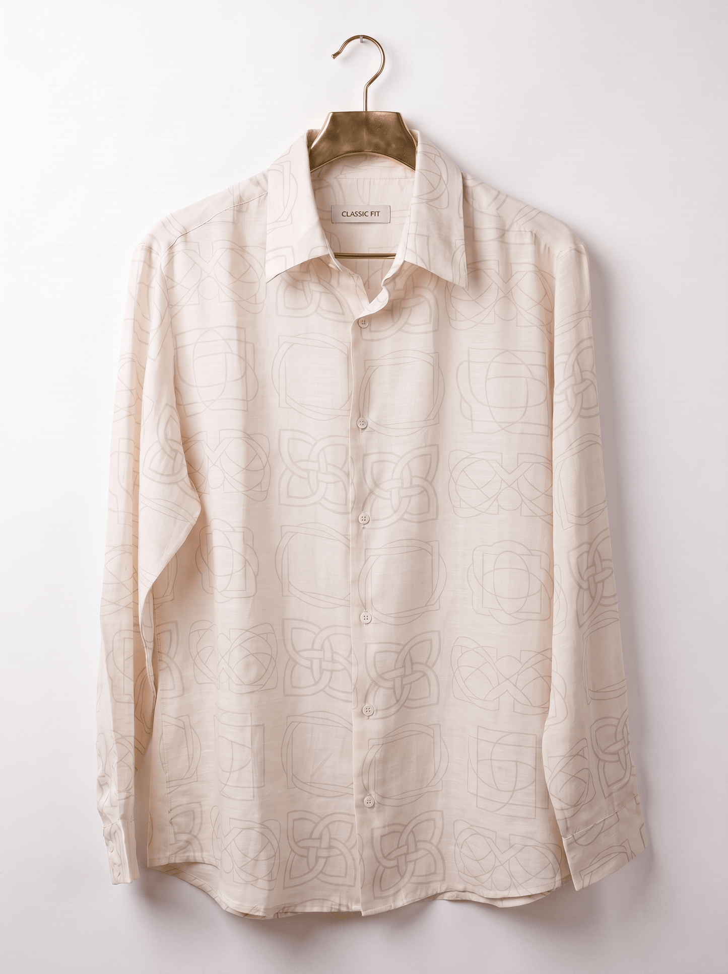 Signature Print Linen Satin Shirt| The Heritage Edition