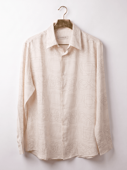 Signature Print Linen Satin Shirt| The Heritage Edition