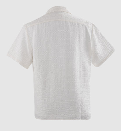 Textural Jacquard: A Relaxed Cuban Collar Shirt| The Matinee Edition