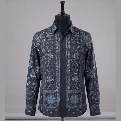 Cotton satin paisley motif Shirt| The Matinee Edition