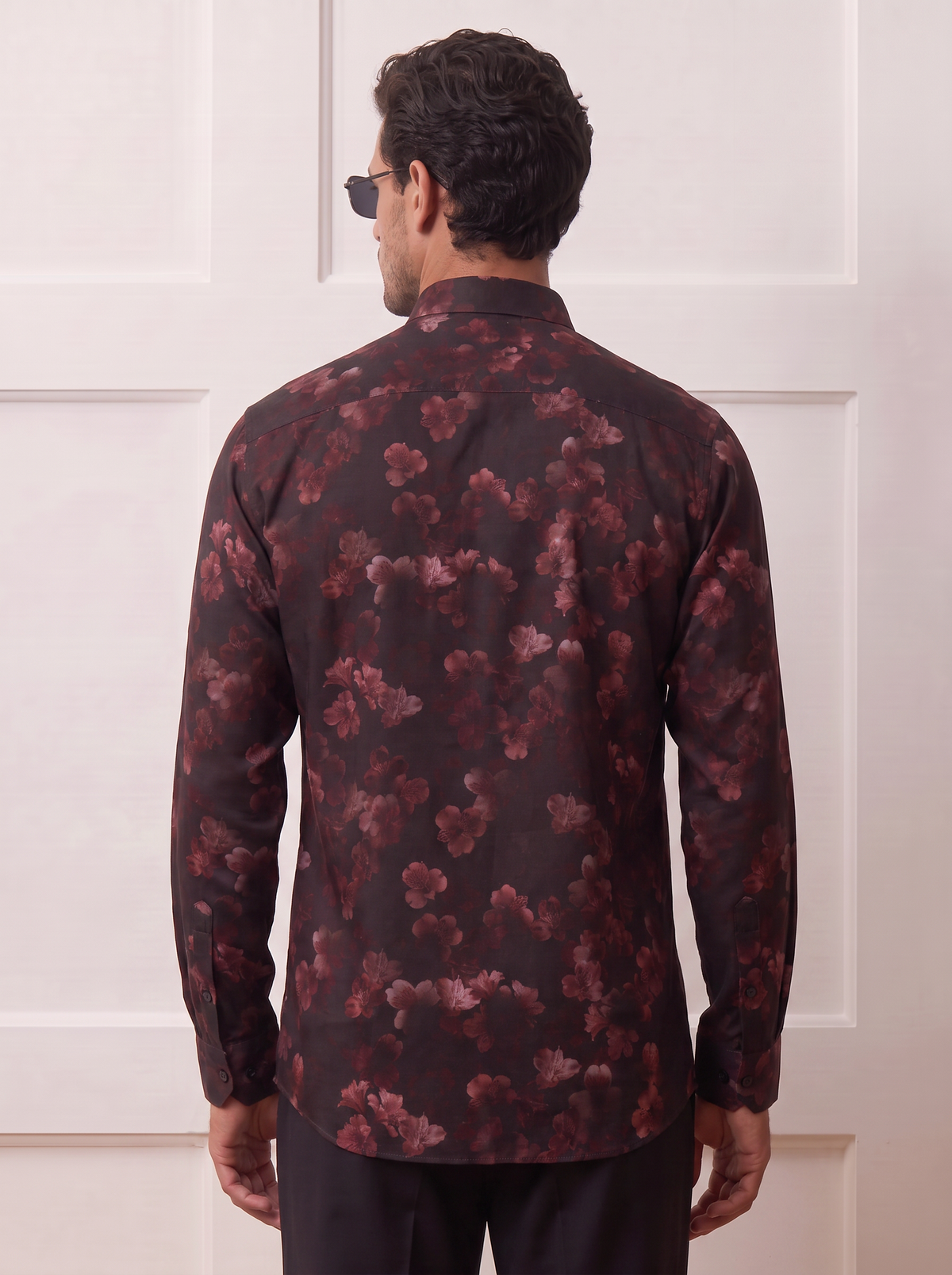 Midnight Rose: A Fluid Viscose-Satin Evening Shirt| The Privé Edition