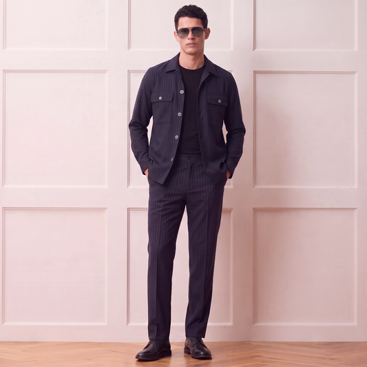 Lurex-Stripe Shacket | The Privé Edition