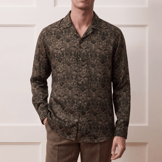 Floral Motif, Cool-Touch Cuban Viscose Shirt| The Matinee Edition