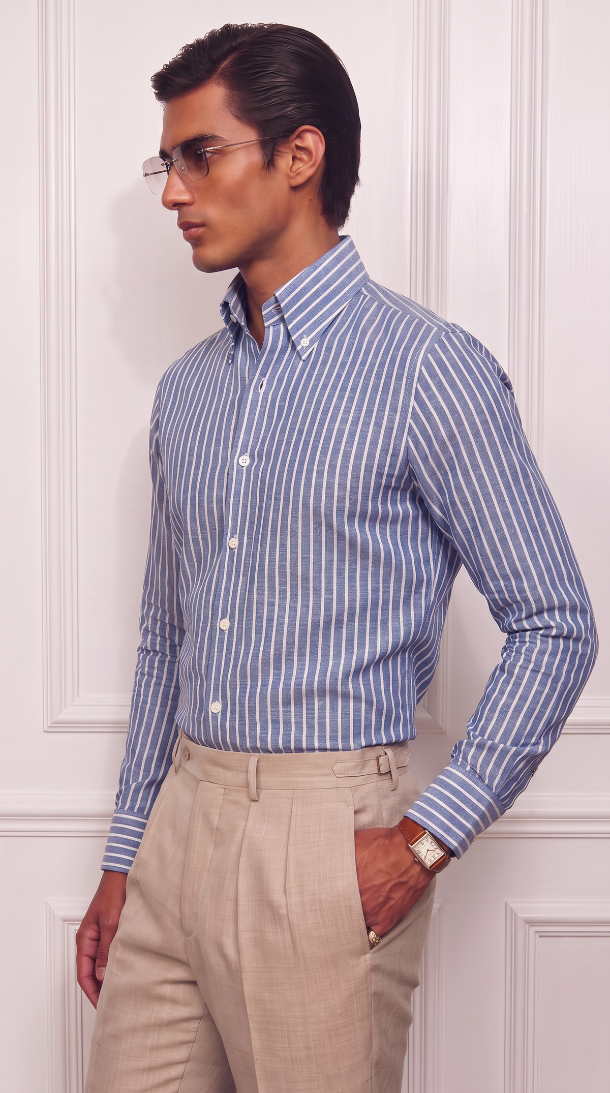 One Piece Collar Cotton Satin Shirt | The Old Money Edition 