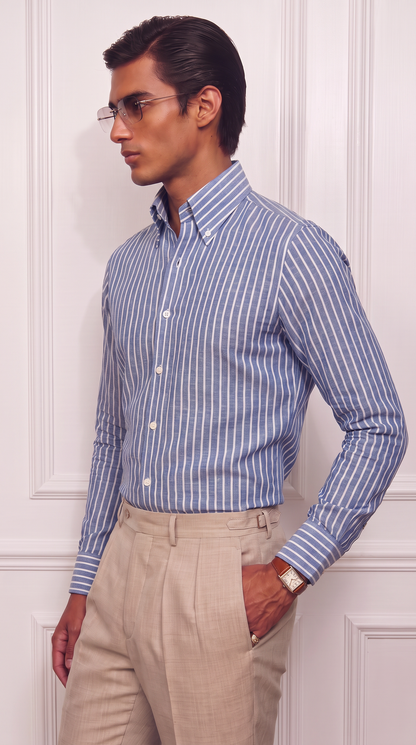 One Piece Collar Cotton Satin Shirt | The Old Money Edition 