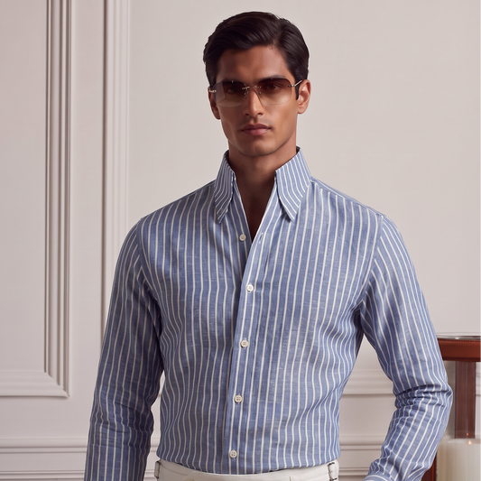 One Piece Collar Cotton Satin Shirt | The Old Money Edition 