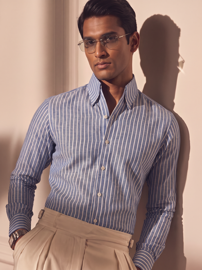 One Piece Collar Cotton Satin Shirt | The Old Money Edition 