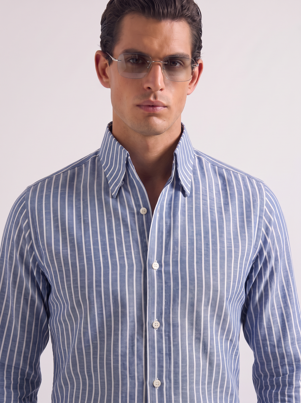 One Piece Collar Cotton Satin Shirt | The Old Money Edition 