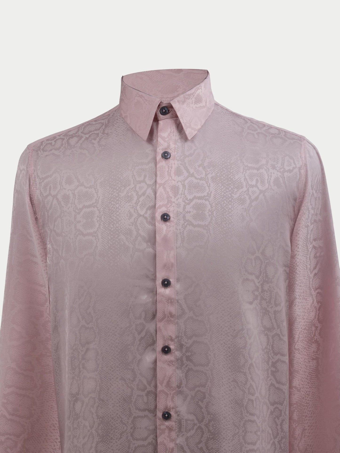 Lustrous Pink Viscose Jacquard Shirt| The Privé Edition