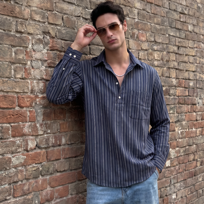 Polo Neck Shirt Linen Blend
