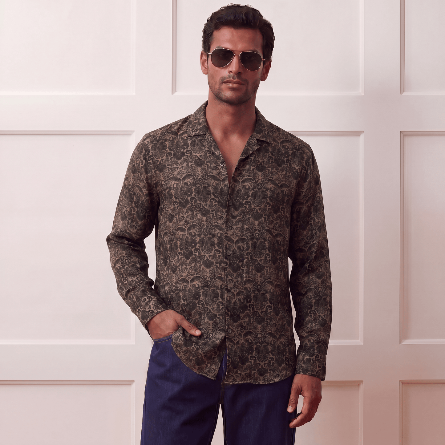 Floral Motif, Cool-Touch Cuban Viscose Shirt| The Matinee Edition