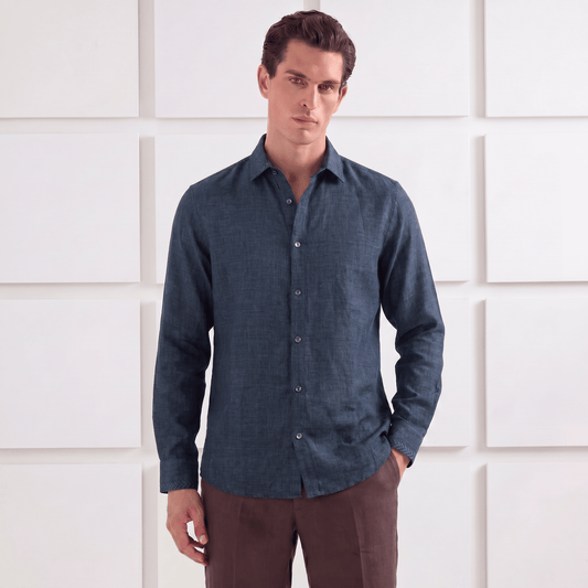 The Grace Edition: Artisanal Embroidered Pure Linen Shirt