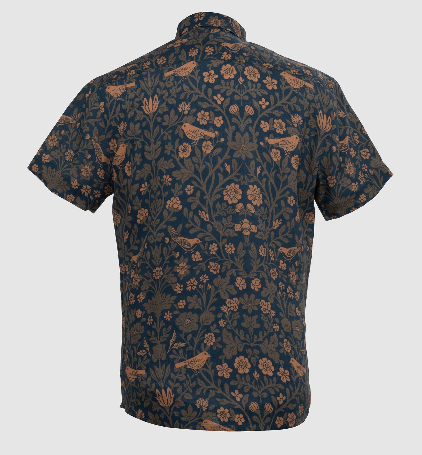Garden print mens shirt Pure linen for Resort
