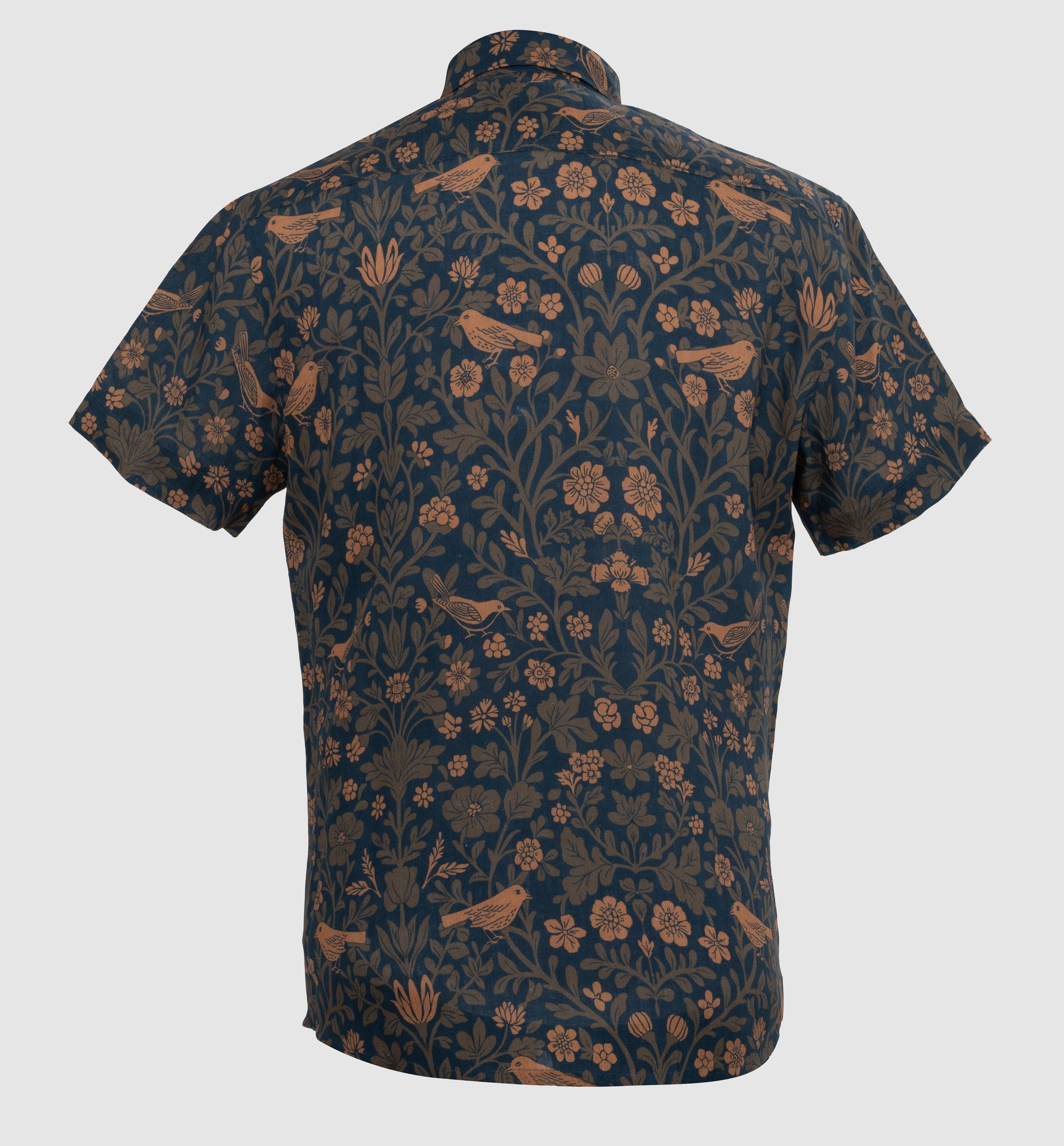 Garden print mens shirt Pure linen for Resort