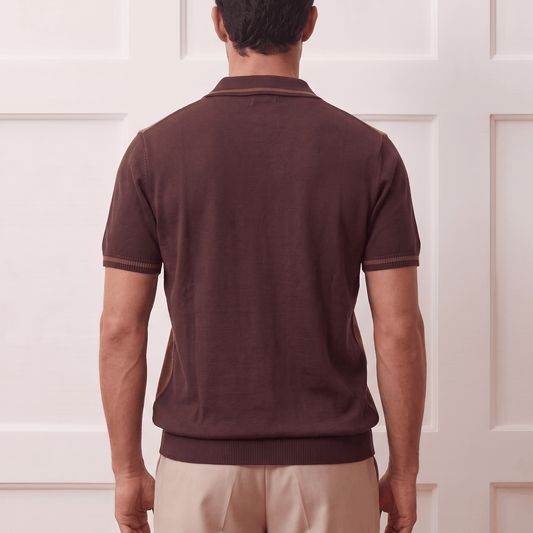 Textured Slim Fit Flat Knit Polo: The Matinée Edition