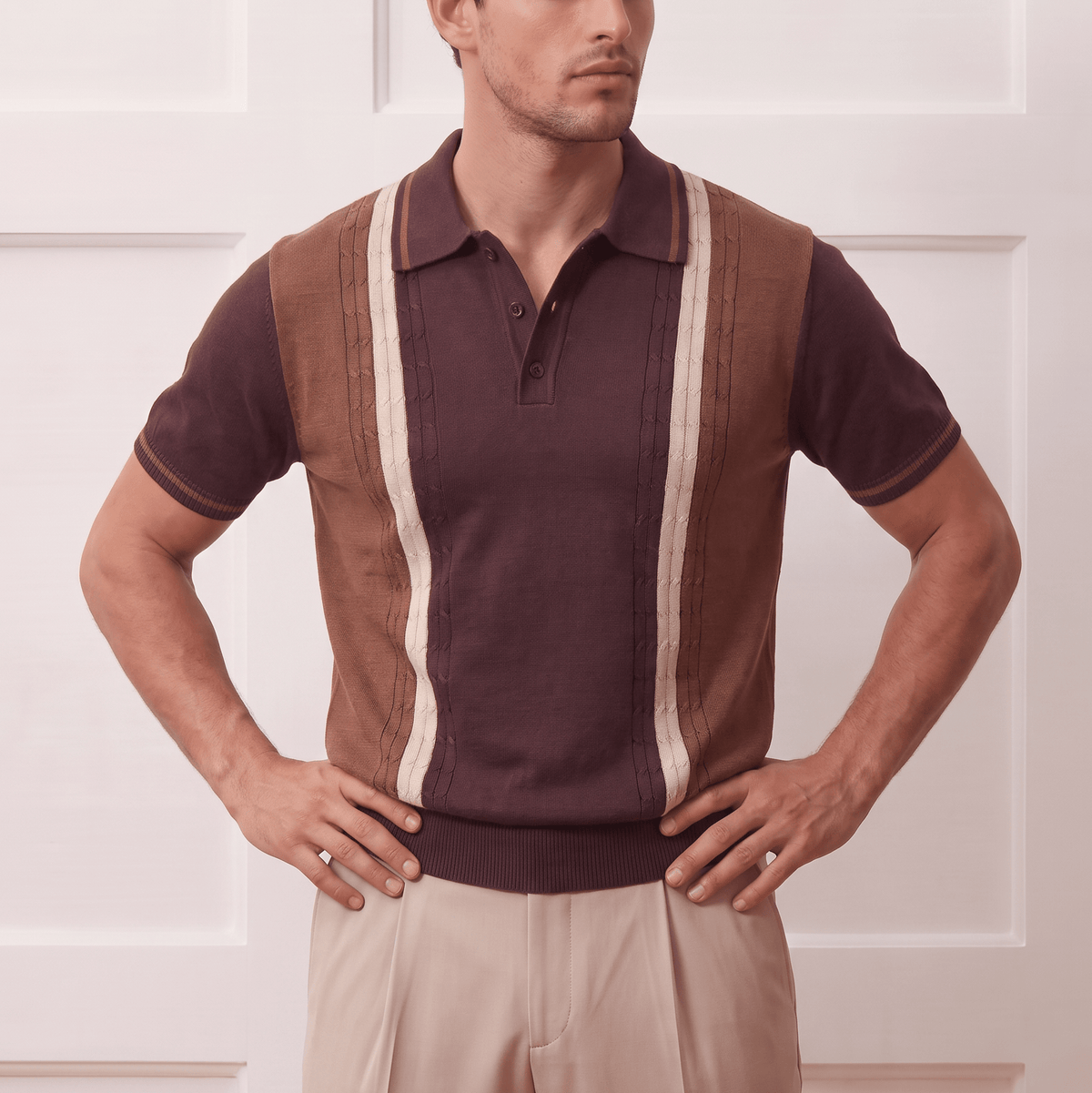 Textured Slim Fit Flat Knit Polo: The Matinée Edition