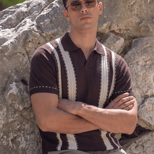 Textured Slim Fit Flat Knit Polo: The Matinée Edition