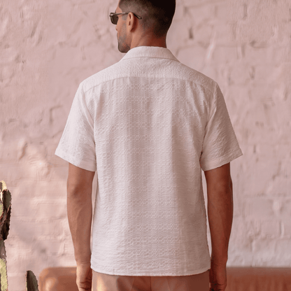 Textural Jacquard: A Relaxed Cuban Collar Shirt| The Matinee Edition