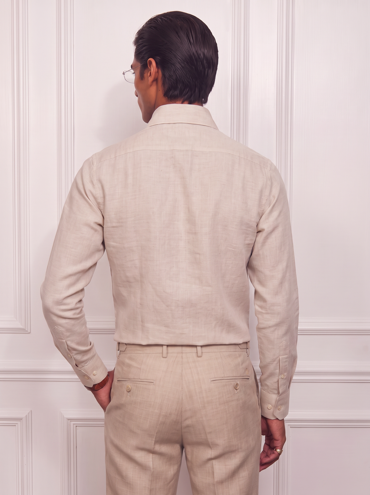 Wide Cooper Collar Linen Shirt | Old Money Edition 