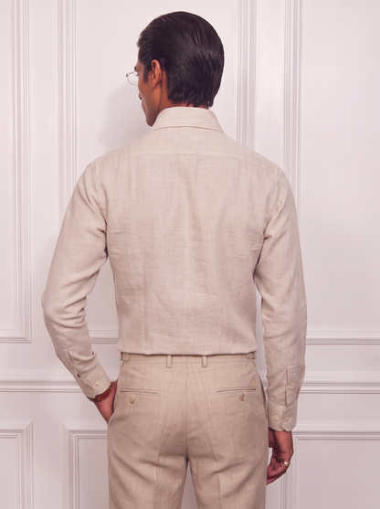 Wide Cooper Collar Linen Shirt | Old Money Edition 