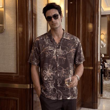 Lustrous Evening Viscose Cuban Shirt| The Privé Edition