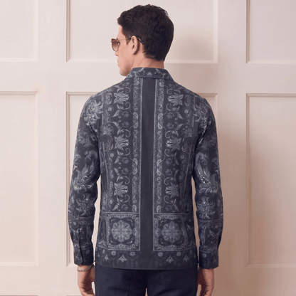 Cotton satin paisley motif Shirt| The Matinee Edition