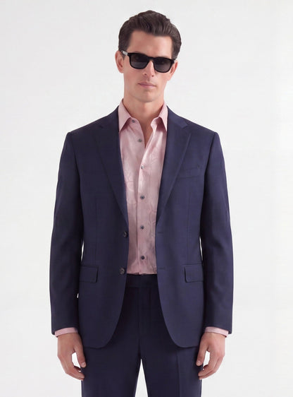 Lustrous Pink Viscose Jacquard Shirt| The Privé Edition