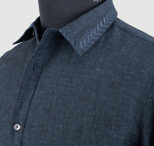 The Grace Edition: Artisanal Embroidered Pure Linen Shirt
