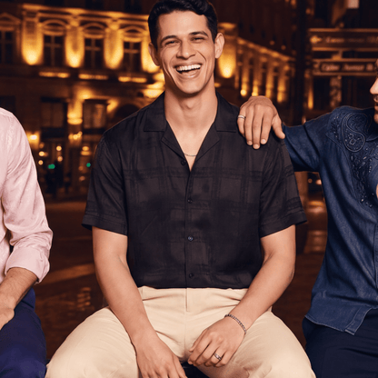 Fluid & Soft Relaxed Viscose Jacquard Shirt| The Privé Edition